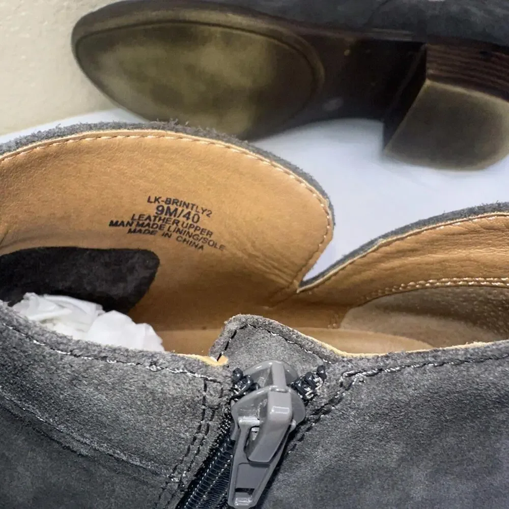 Lucky Brand  Guc Women Sz 9M  Brintly 2 Ankle Suede Leather‎ Booties Boots